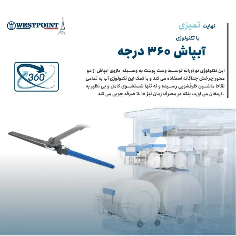 ماشین ظرفشویی ۱۵ نفره وست پوینت مدل WYG-15925.E